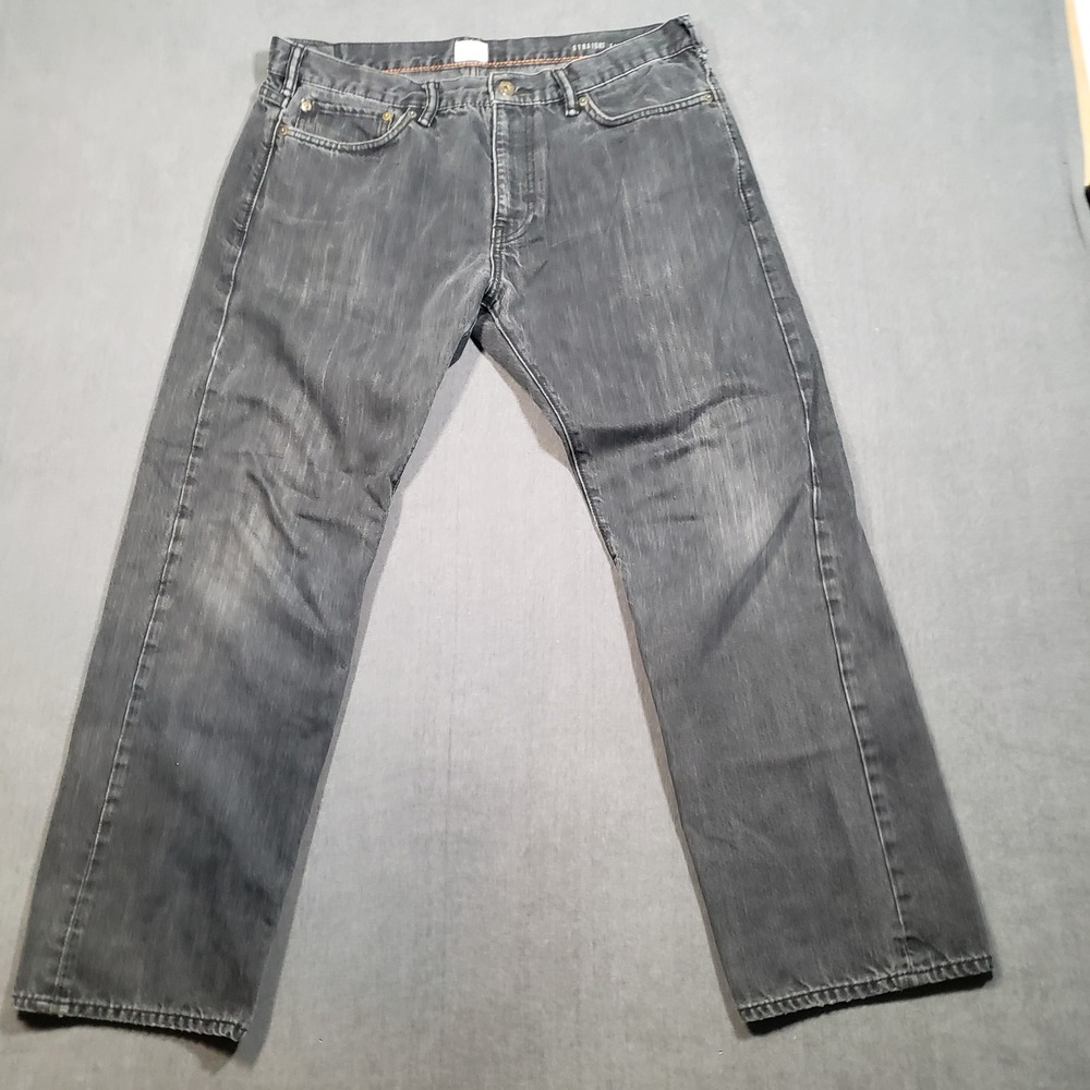 Dockers Straight Fit Jeans Mens 36x30 Black Faded Denim 5-Pocket Pants